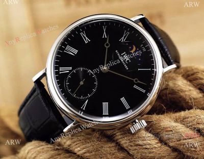 Buy Fake IWC Portofino DayNight Indicator Watch Stainless Steel Black Dial